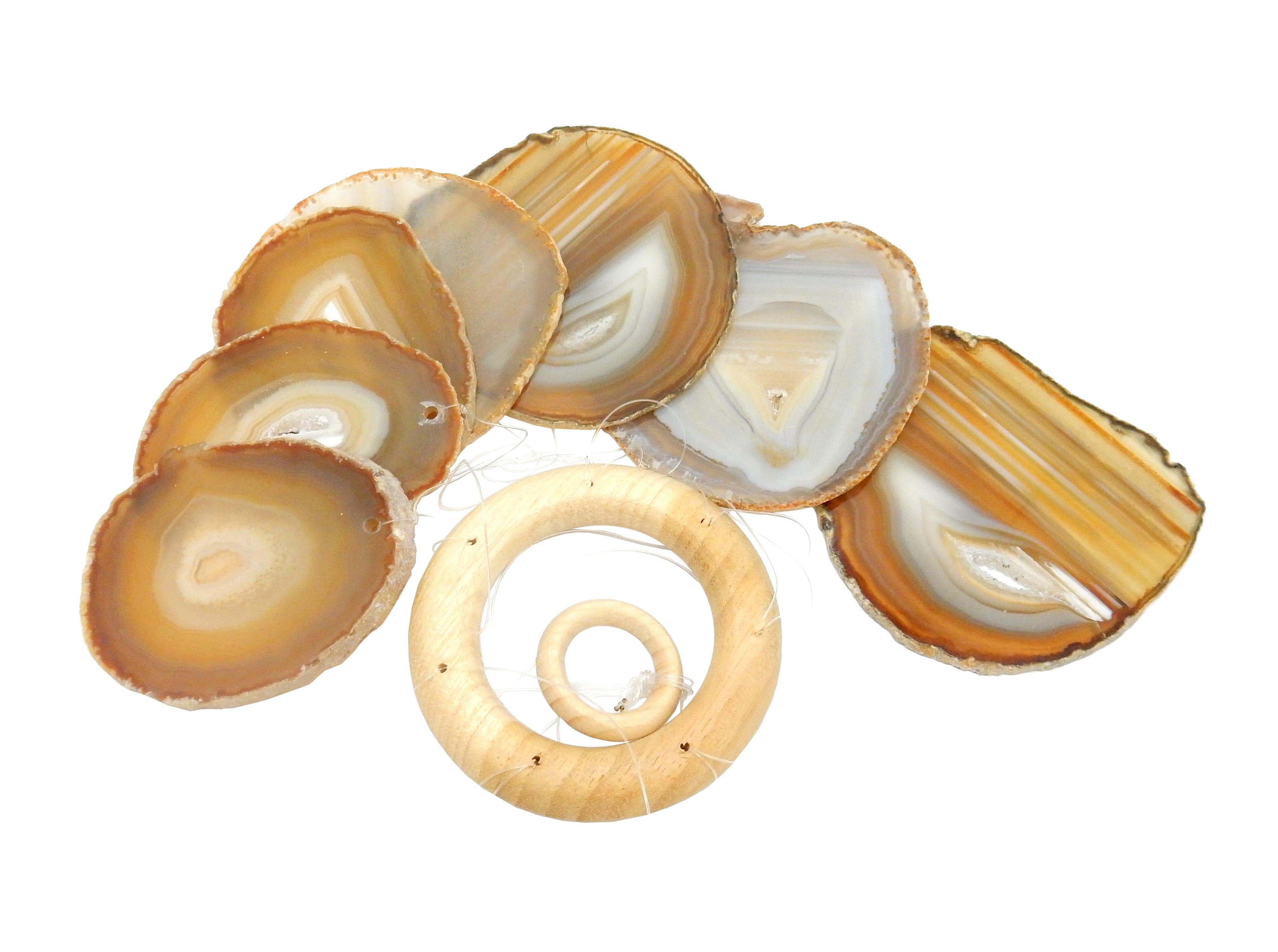 Rock Paradise - Venta al por mayor Campanas de viento - Móvil de Viento con Rodajas de Ágata para Decoración Espiritual del Hogar4