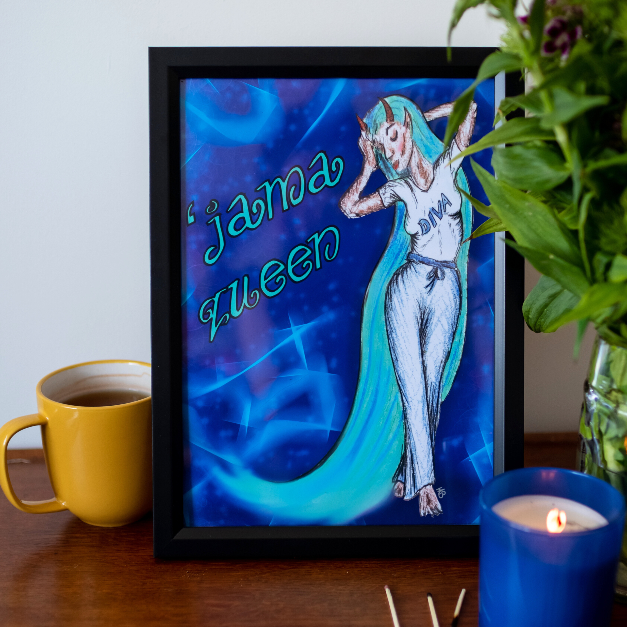 Hannah Kate Makes - Wholesale Art Print - The 'Jama Queen Art Print - Pyjama Princess - A5 Unframed12