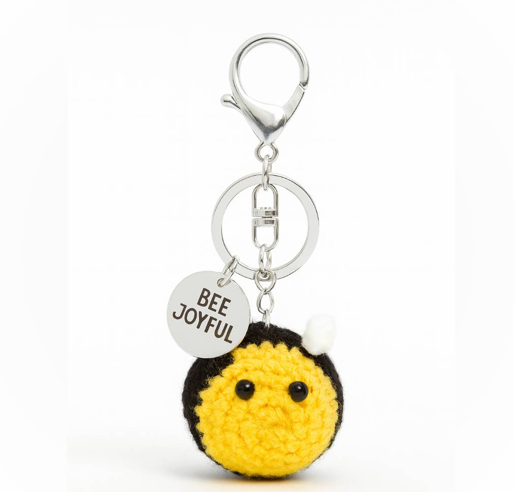 Joytime Ministries - Wholesale Keychain - Women's - Large Crochet BEE JOYFUL Keychain