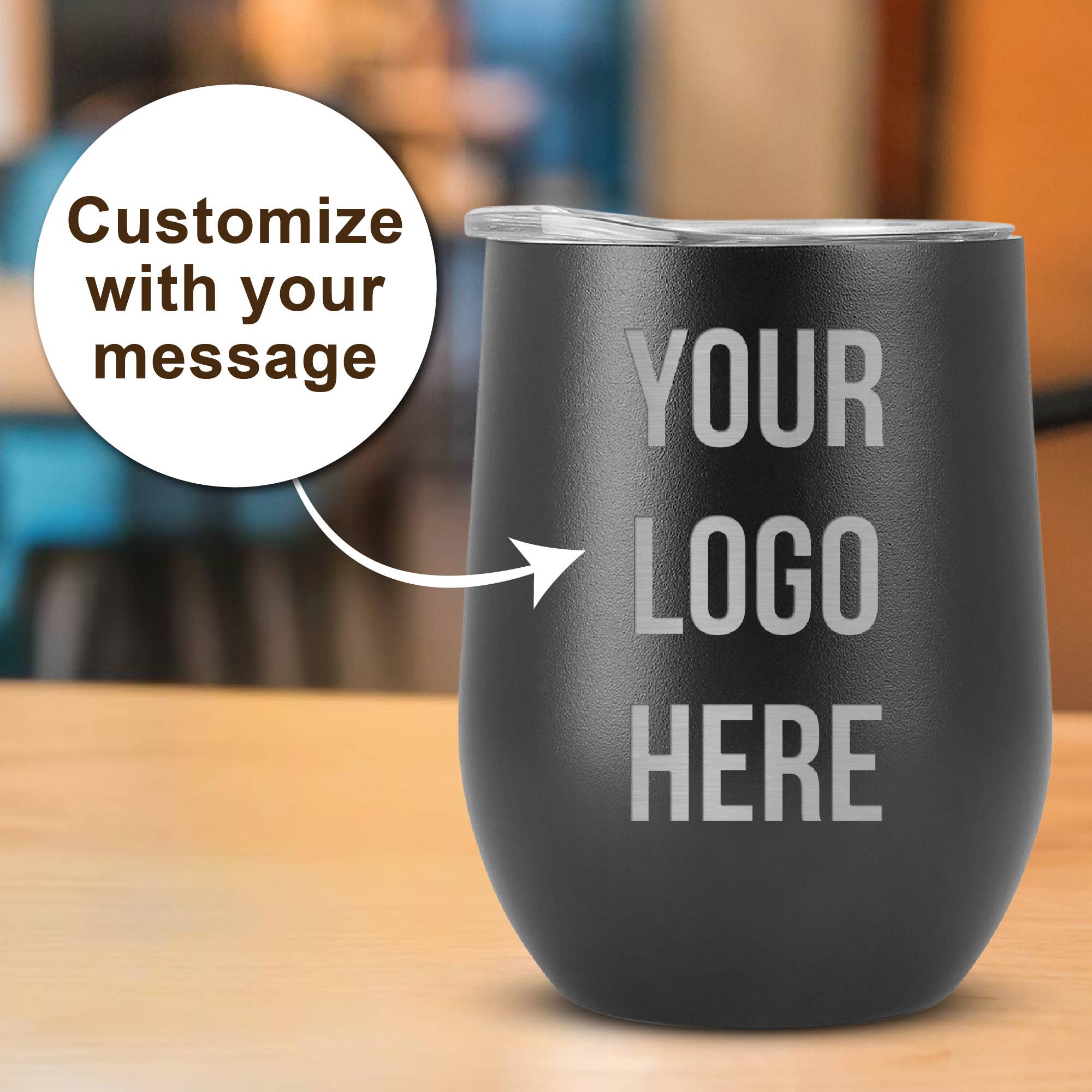 Engrave My Memories - Vendita all'ingrosso Bicchiere/tazza termica - Bicchiere da vino personalizzato con logo inciso su misura 12oz0