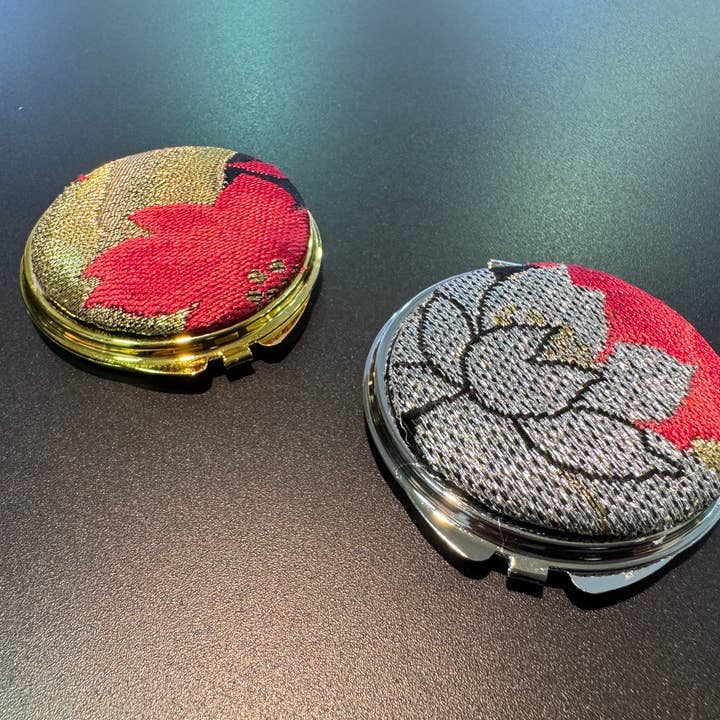 KOTO - Wholesale Compact Mirror - Kimono Obi Compact Mirror (Gold)4