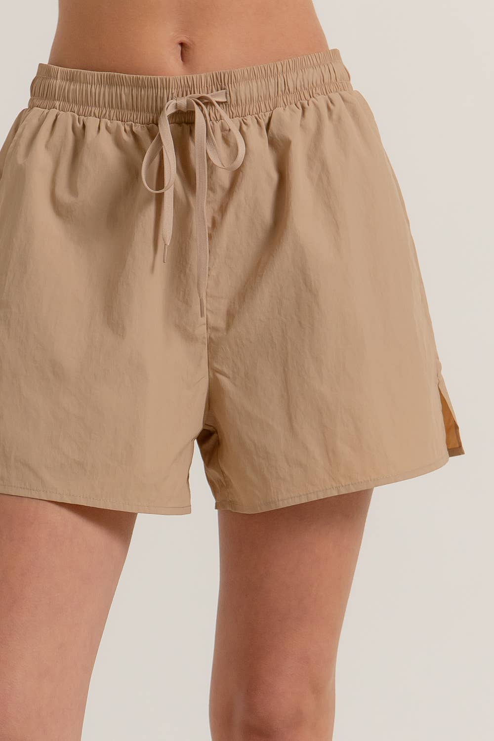 Active Basic | Active USA - Wholesale Athletic Shorts - Women's - Anorak Fabric Side Slit Workout Shorts6