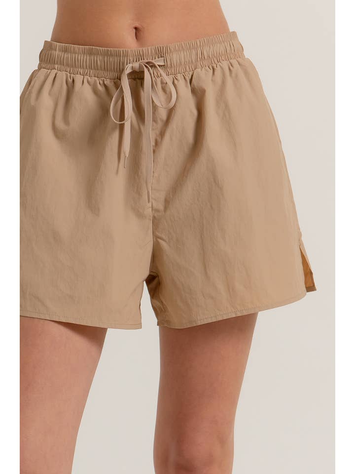 Active Basic | Active USA - Wholesale Athletic Shorts - Women's - Anorak Fabric Side Slit Workout Shorts6