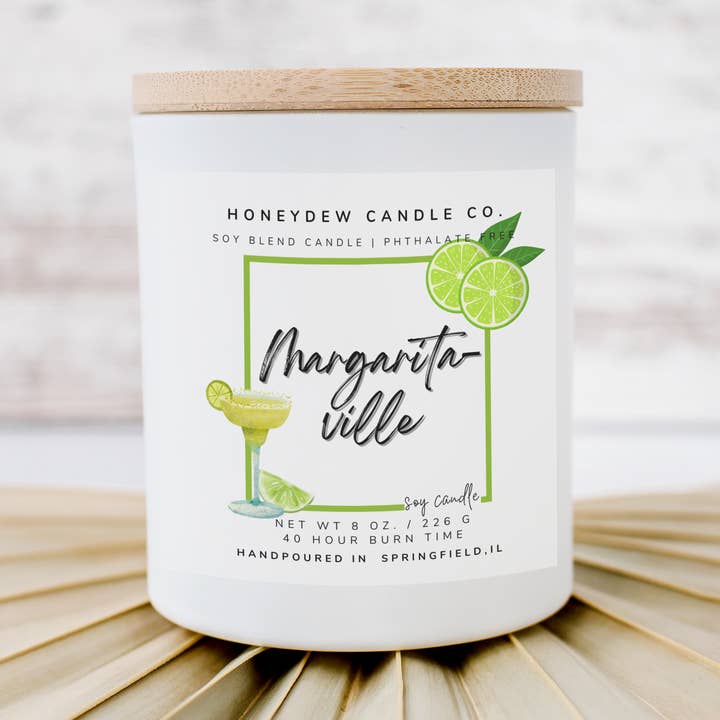 Bougie Margaritaville 8 oz pour la vente par Honeydew Candle Co.