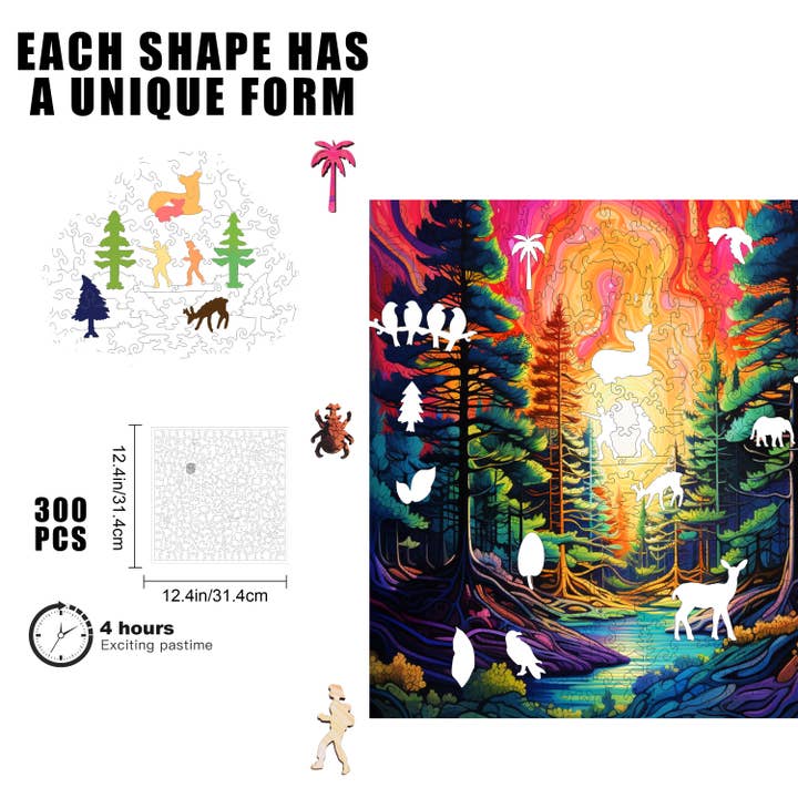 Trippy Puzzle Co - Wholesale Puzzle - Adult - Trippy Timber Wooden Jigsaw Puzzle 300PC