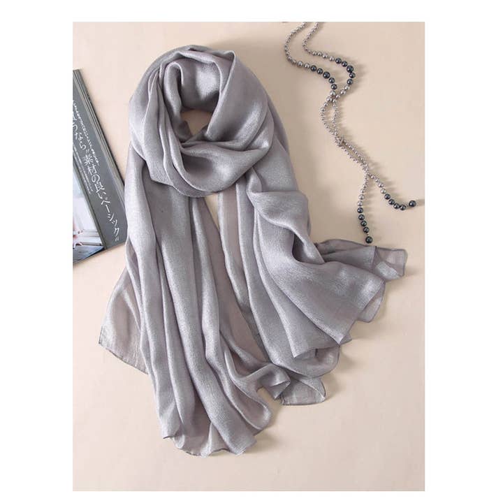 Casual Solid Color Keep Warm Sun Protection Silk Shawl&Scarf for wholesale by ShieldChic