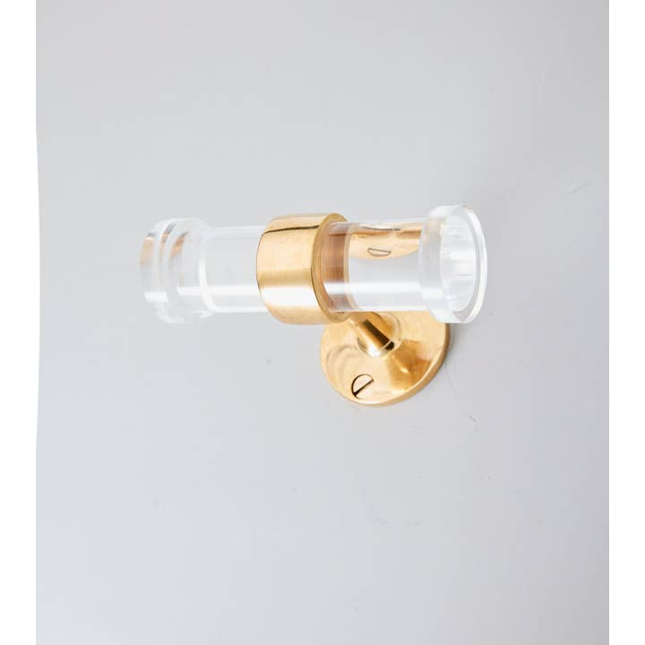 LuxHoldups - Wholesale Wall hook - Lucite Brass Double Hook for Entryway & Mudroom2