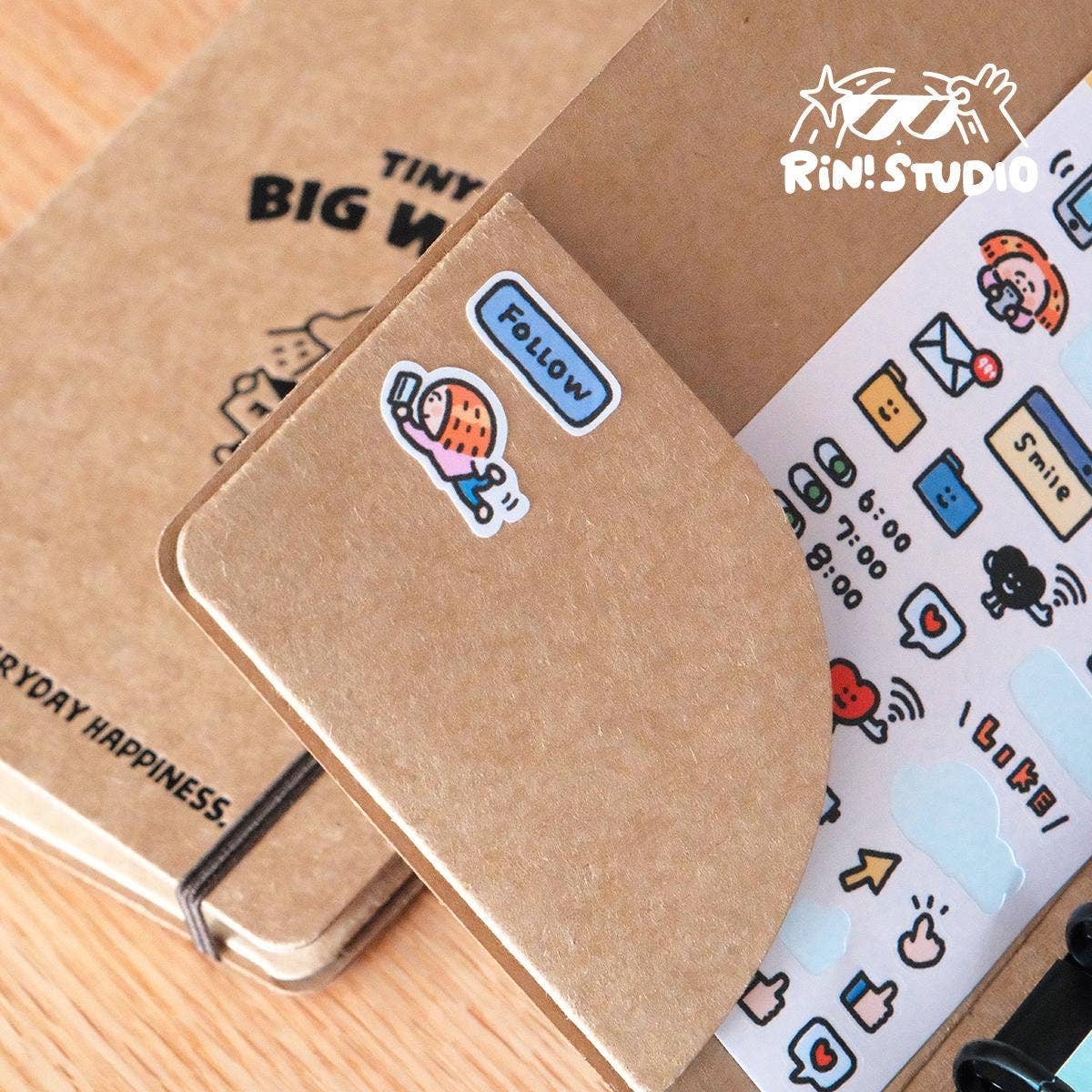 RiN! Studio US - Wholesale Notebook - A7/M5 Ring Binder Notebook: Craft Paper Journal Organizer5