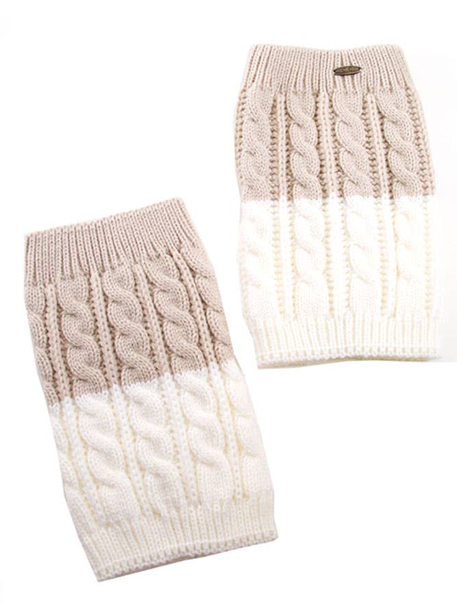 Hana - Wholesale Boots - Women's - C.C Tow Tone Cable Knit Winter Boot Cuffs1