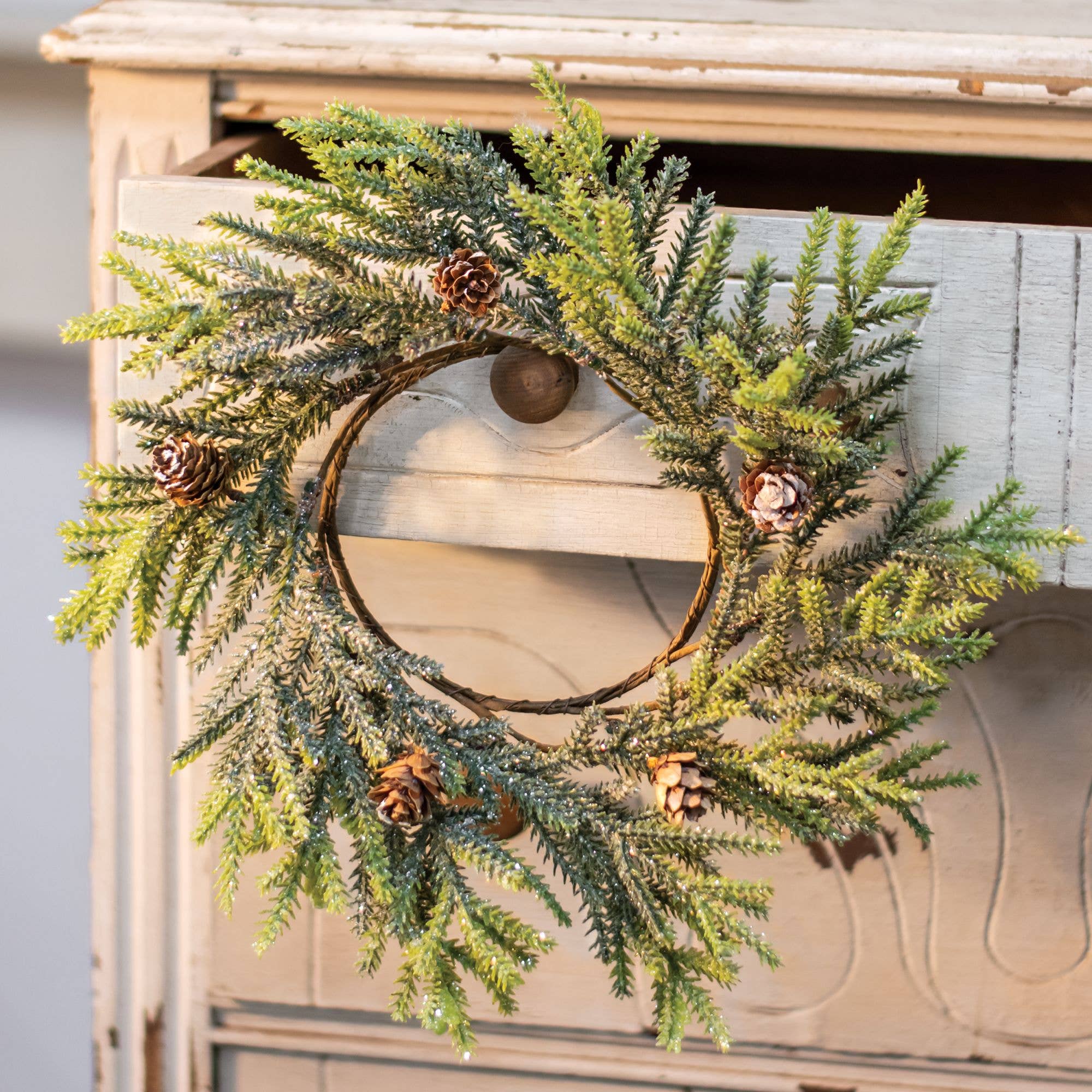 Col House Designs - Wholesale Wreath - Mountain Pine Wreath 12 Inch1