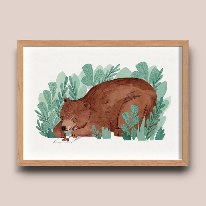 Creative Bear Art Print for wholesale by Natàlia Juan Abelló