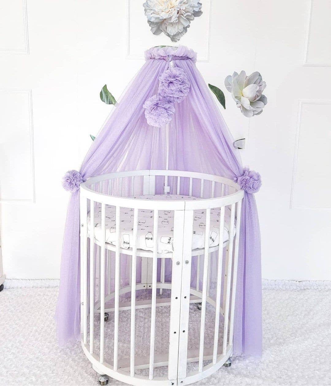 Allbright Kids - Wholesale Bed canopy – Child & baby - Canopy Bed tulle for nursery / Kids hanging tent for bedroom / Princess playhouse / Pom Pom canopy7
