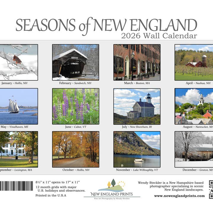 New England Prints - Wholesale Calendar - Seasons 2026 Wall Calendar1
