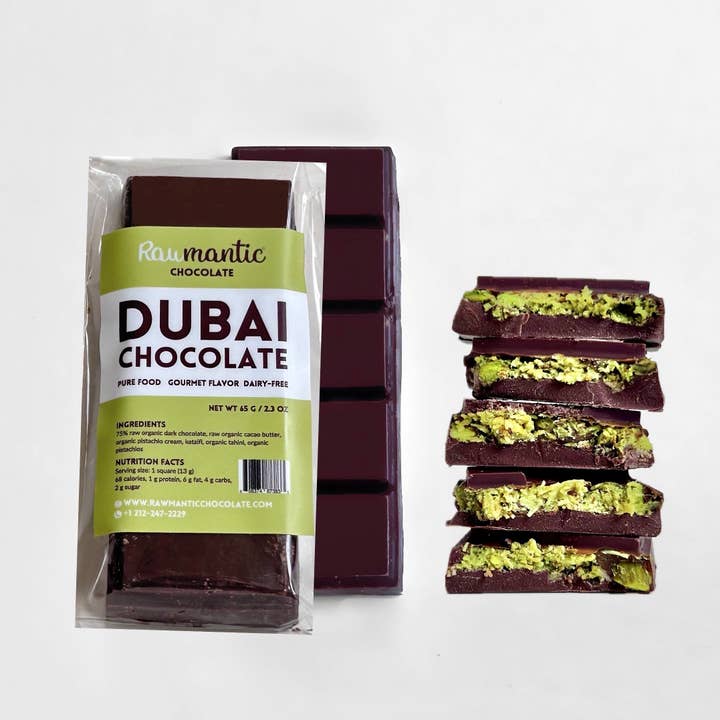 Rawmanticchocolate - Wholesale Chocolate - Rawmanticchocolate DUBAI pistachio Kunafa 65g chocolate bar