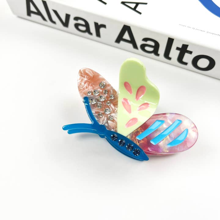 TheDivaSoap - Wholesale Hair Clip - Women's - Colorful Cartoon Butterfly Claw Clip Diamond Hair Clips5