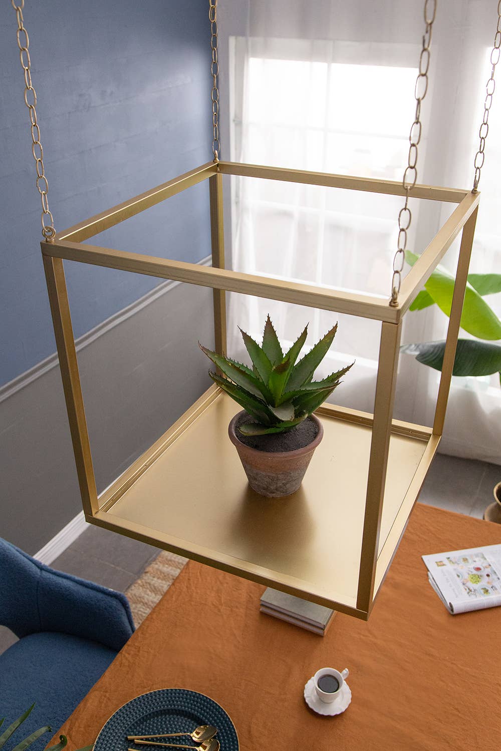 A&B Home Group Inc. - Wholesale Display Shelf - 19.5x19.5x19.5" Iron Geometric Hanging Plant Stand4