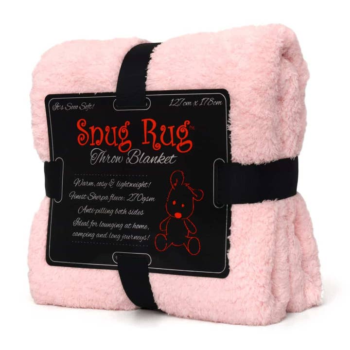 Manta de sofá de lujo Snug Rug Sherpa Fleece Rosa Cuarzo para venta al por mayor de Wholesale Gifts Tomorrow