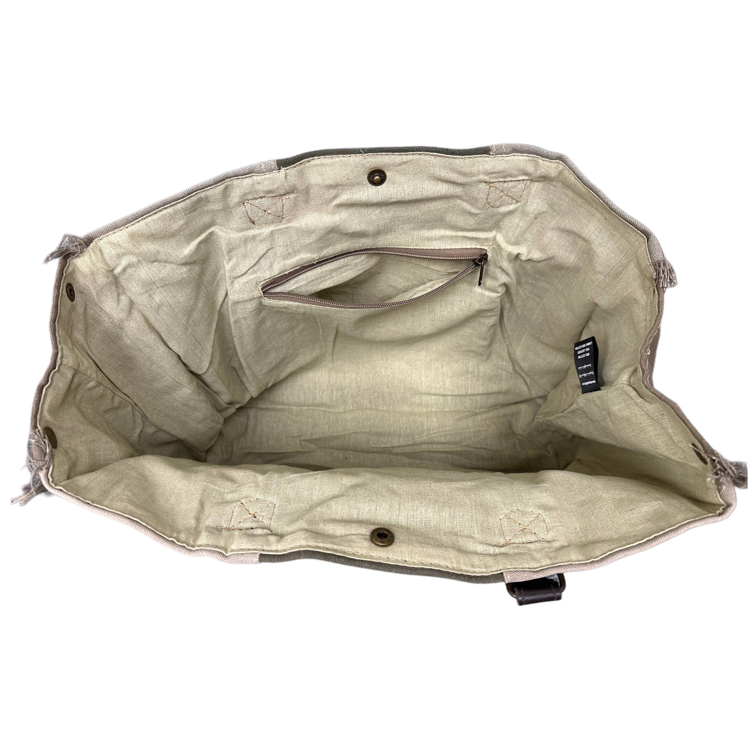 Vintage Addiction - Wholesale Tote Bag - Women's - Recycled Tent Tote with Vintage Textiles (Snap Top)9