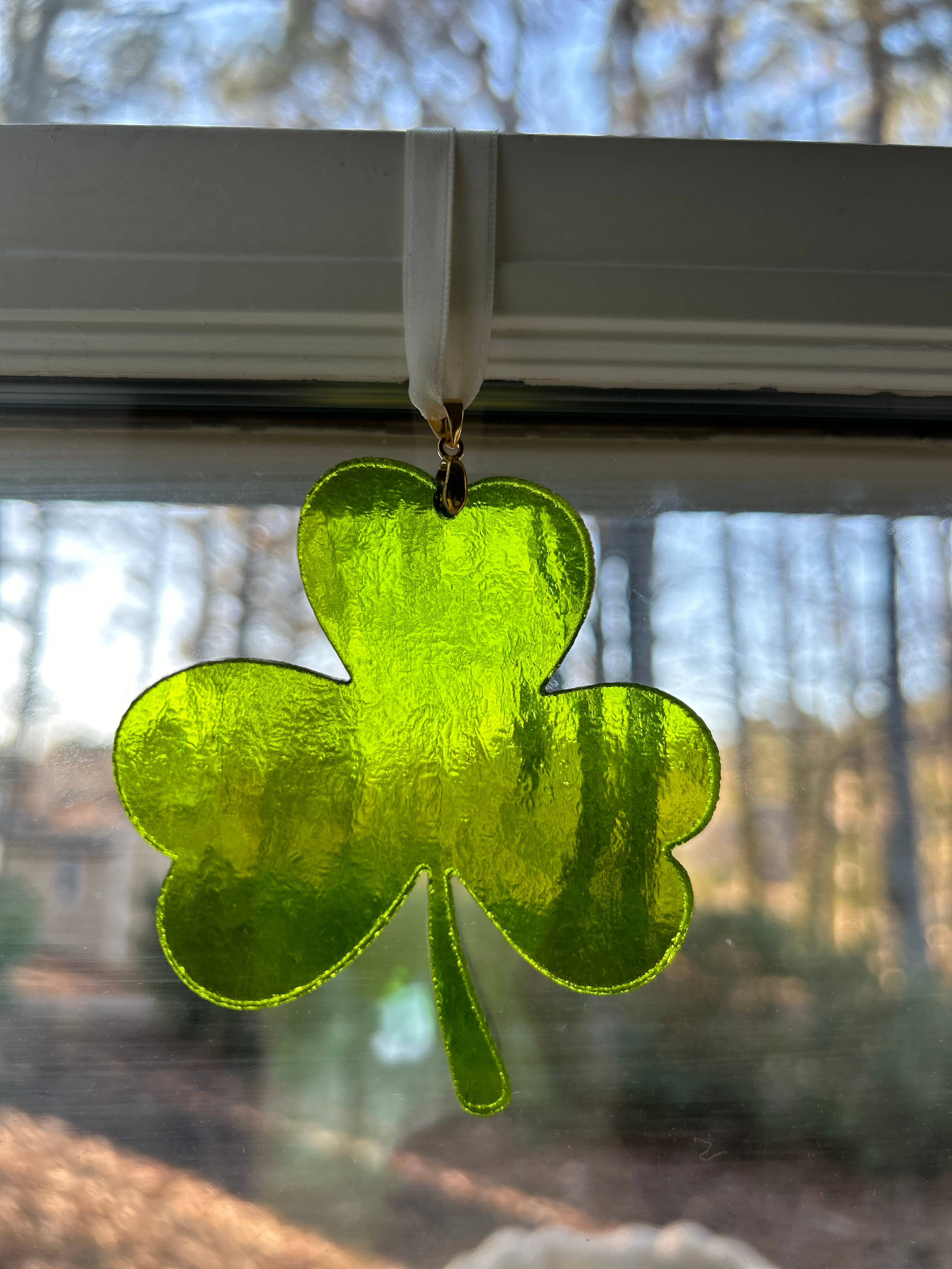 The Grandparent Gift Co. Inc. - Wholesale Ornament - Grandparent's Irish Blessing: Stained-Glass Shamrock 78072