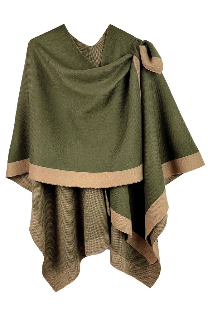 Hana - Venta al por mayor Poncho - Mujer - Ruana ribeteada con correa para el hombro13