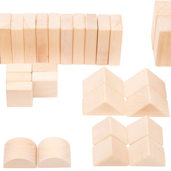 Set da 50 blocchi da costruzione in legno naturale con sacchetto per la vendita all'ingrosso da parte di small foot