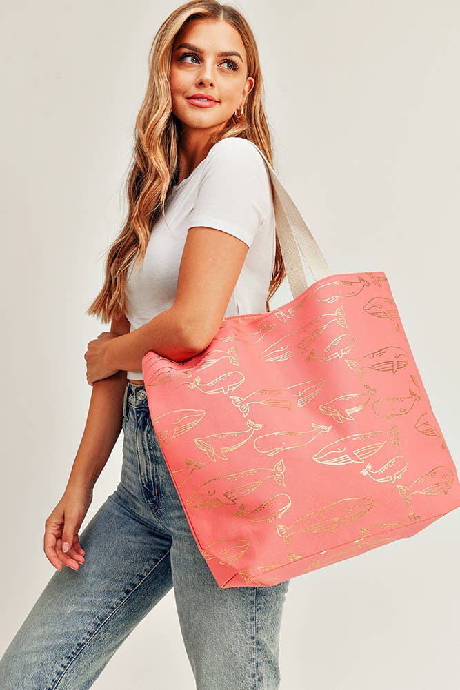 Hana - Vente Tote bag – femme - Sac fourre-tout Gold Foil Whale7