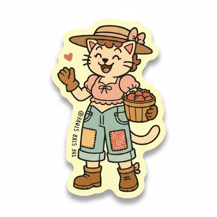 Bauer KoroKoroPoko Kirschkatze Strukturierte Aufkleber für den Großhandel von the stkr store