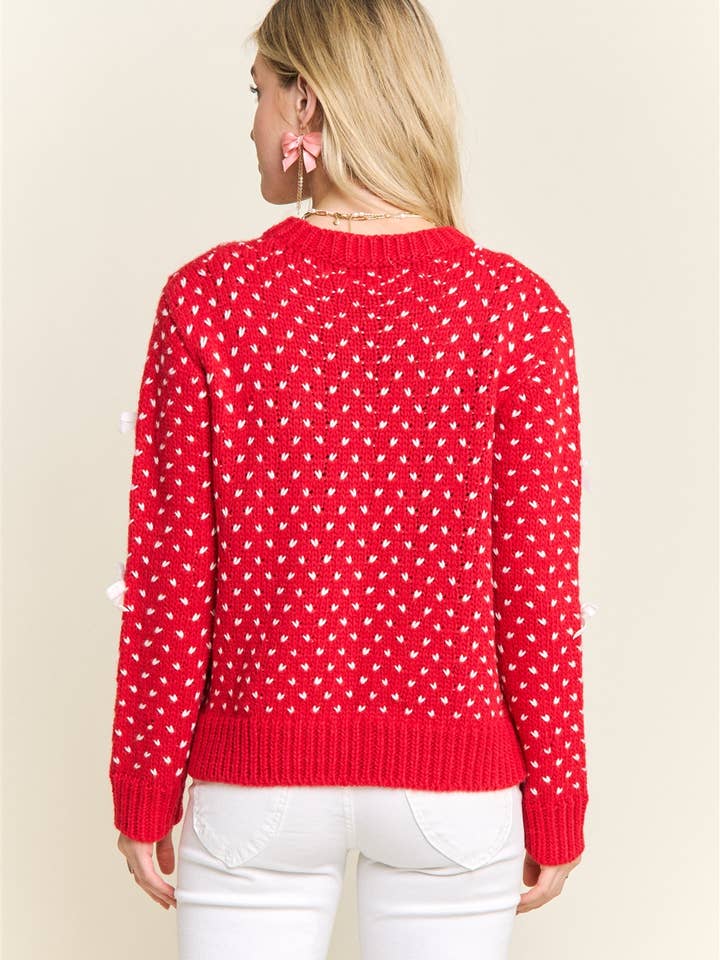 ADORA LA - Wholesale Knit Sweater - Women's - CESW4122-KNIT SWEATER WITH BOW ACCENTS17