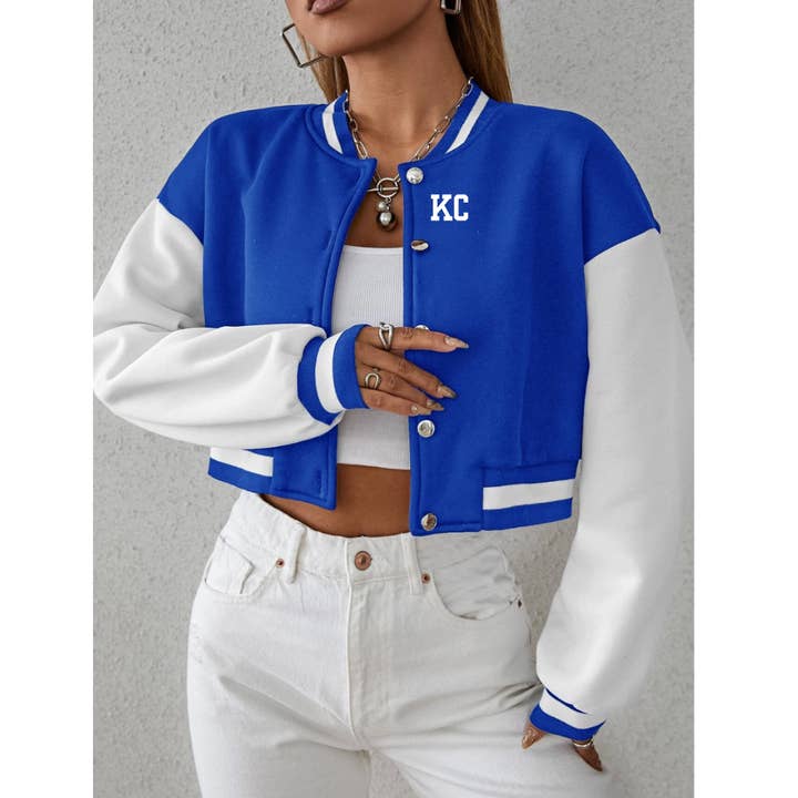 Elby Designs Apparel – wholesale College/Baseball Jacket - Women’s – KC Royals Varsity Jacket, Kansas City Royals