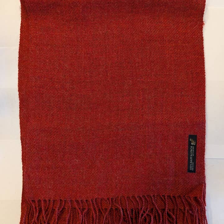 Red 100% Baby Alpaca Scarf imported from Peru (Red color) for wholesale on Faire1