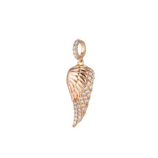 Angel Wing Charm, Micro Pave Charm, 18K Gold Filled Pendant Dainty CZ Wing Pendant Necklace Charm for Jewelry Making H-872 J-236 for wholesale by Aim Eternal