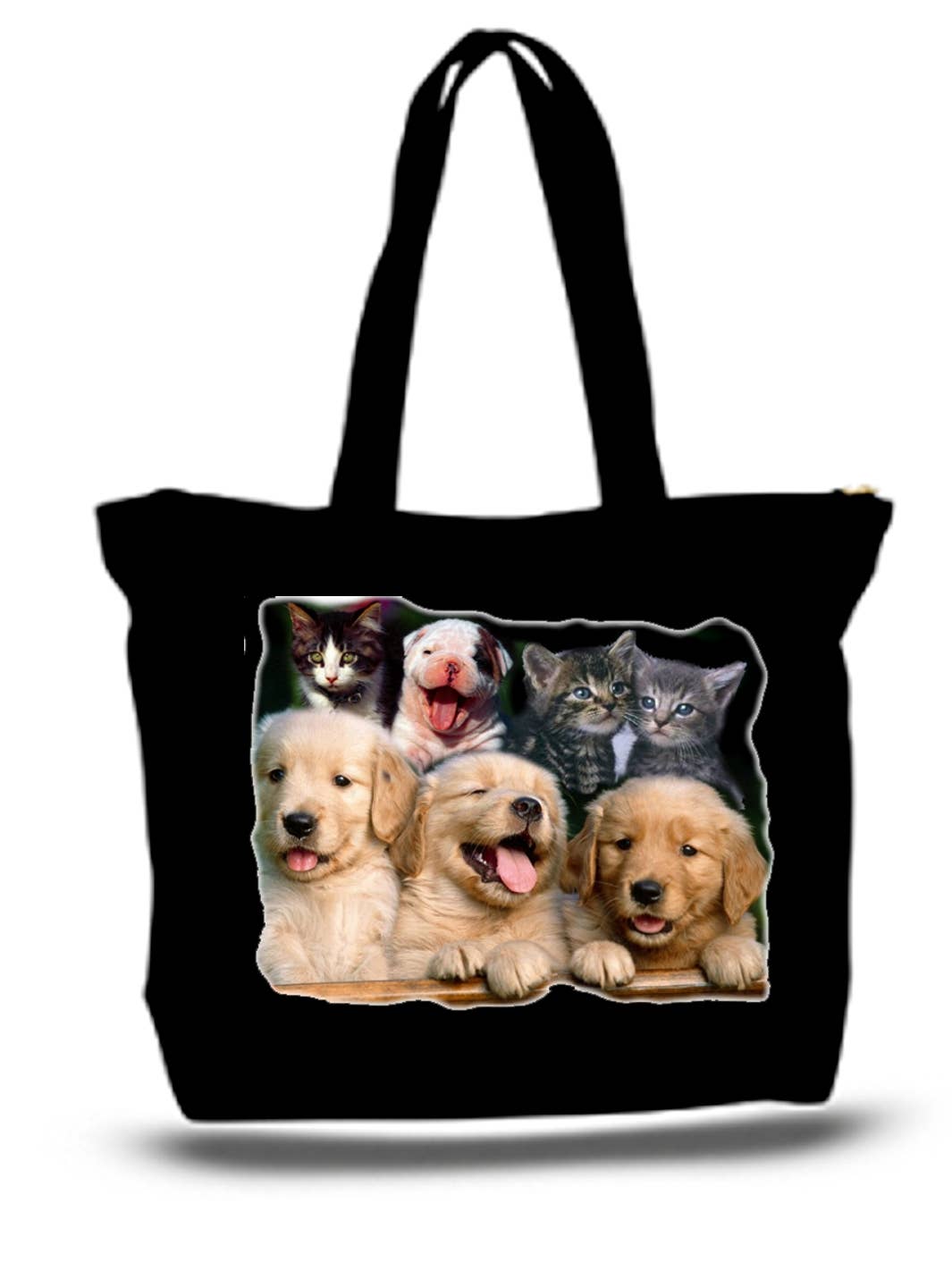 BMS BIZ - Wholesale Tote Bag - Unisex - Kittens An Puppies Large Tote Grocery & Stuff Bag0