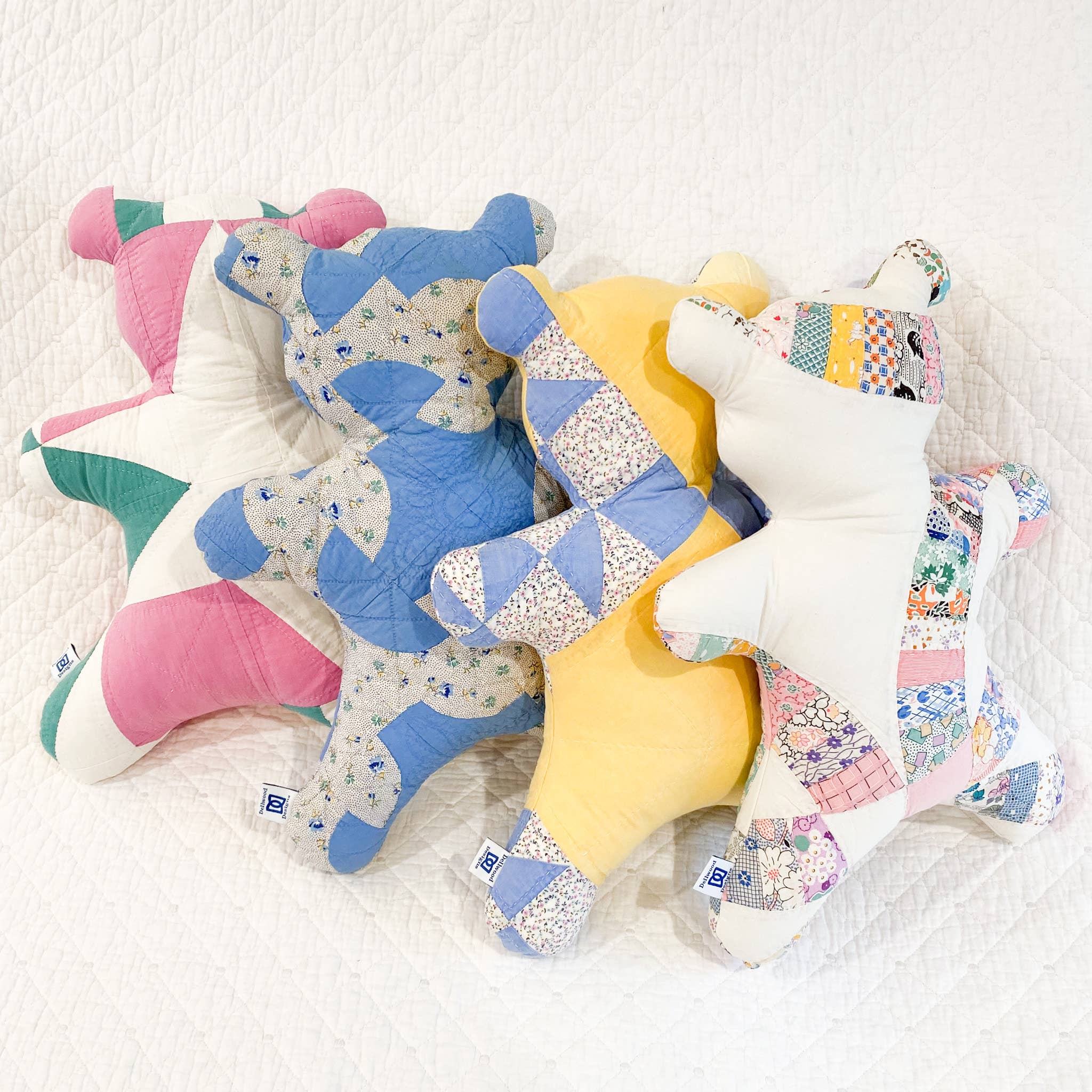 Dellwood Designs - Wholesale Stuffed/Plush Toy - Kids & Baby - Vintage Quilt Teddy Bear - Assorted Quilts