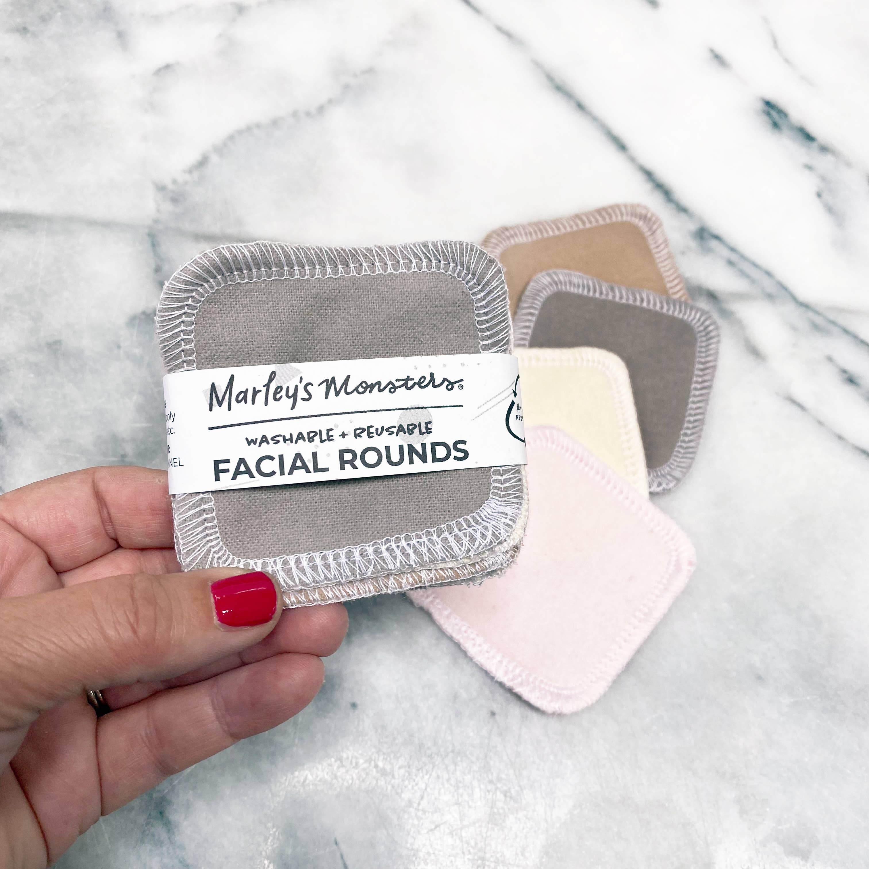 Marley's Monsters – Großhandel Gesichts- & Körpertücher – Gesichts-Pads: Regenbogen- und Farbmix – 6er-Pack3