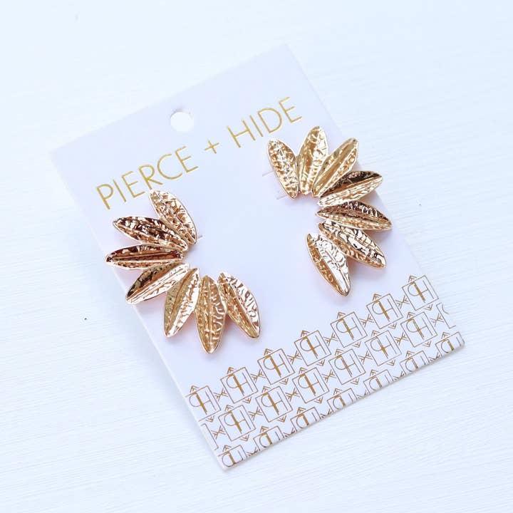 Small Textured Gold Wing Earrings | Gold Accordion Wing and other Purchase Wholesale spiffy and splendid. Free Returns & Net 60 Terms on Faire trending on Faire.