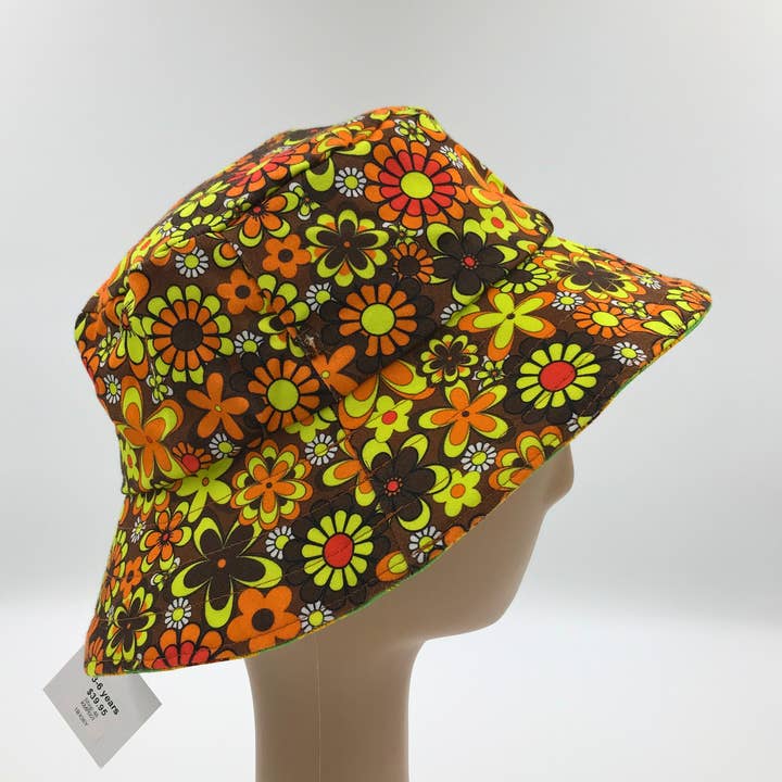 Chapéu de balde reversível para bebé/criança - flower power por atacado de Kiss My Patootie