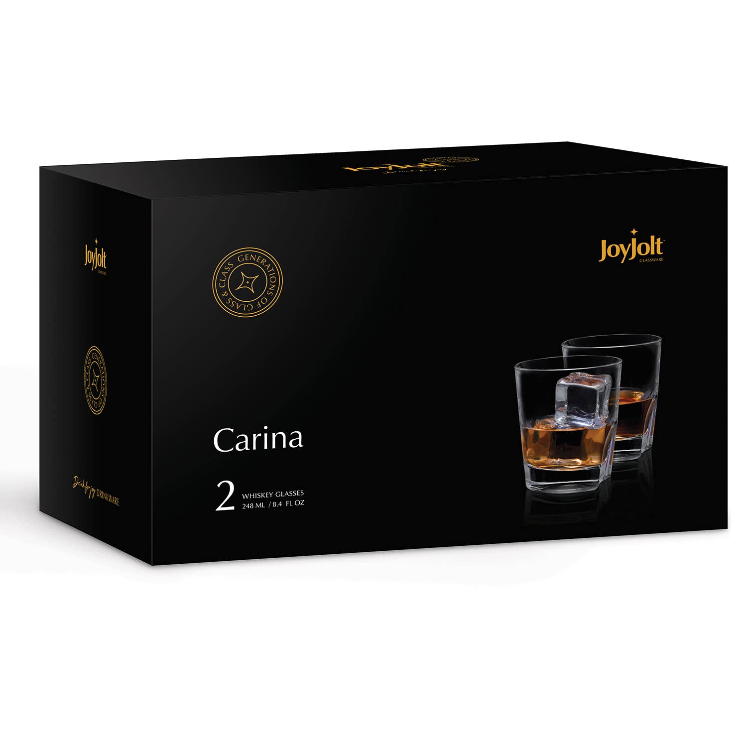 JoyJolt - Wholesale Cocktail/Liquor Glass - Carina Crystal Whiskey Glasses, Set of 24