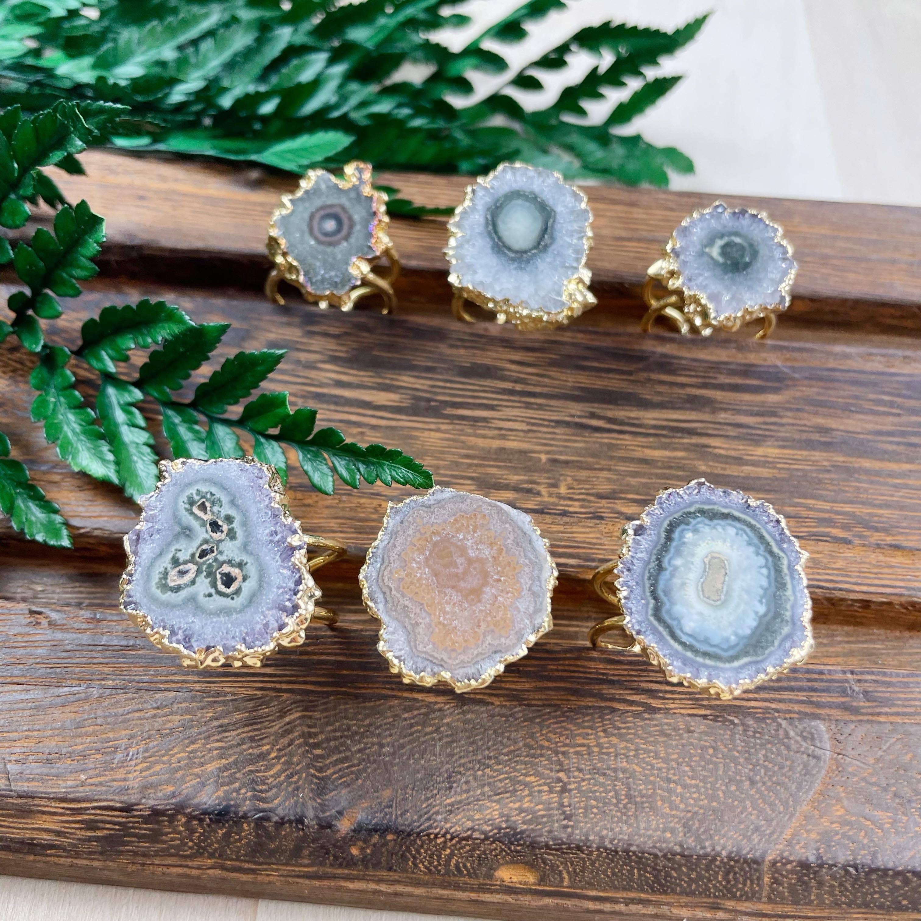 Ewelina Pas Jewelry - Vendita all'ingrosso Anelli cocktail/statement - Anello in oro con ametista stalattite9