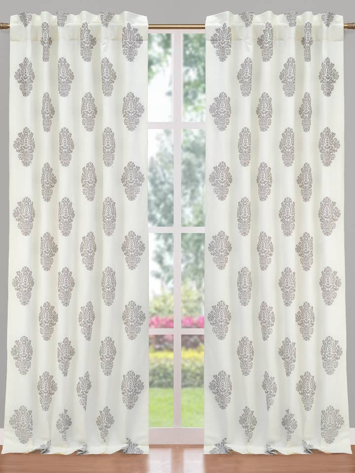 Bukett Elfenben 108" Linne Bomullsblandning Gardin för wholesale av Creative Threads, Inc.