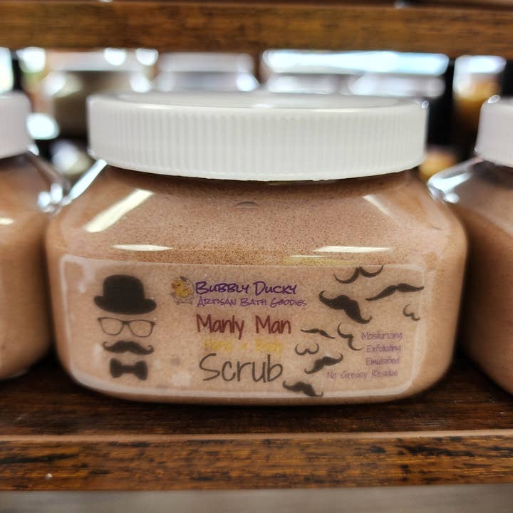 "Manly Man" Exfoliating Hand & Body Scrub for wholesale by Bubbly Ducky
