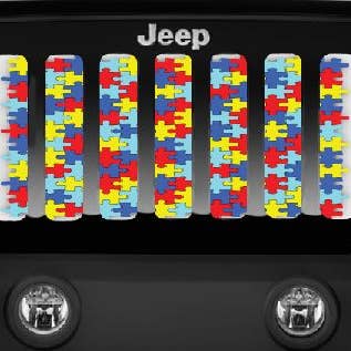 Dirty Acres - Wholesale Car Decorative Charm - Unisex - Autism Awareness Puzzle Piece Grille Insert