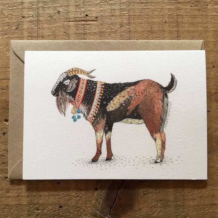Goat // Greeting Card for wholesale by Sandra Dieckmann