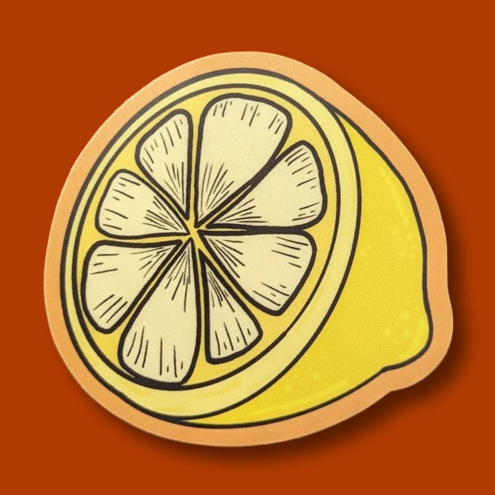 Yellow Sour Lemon Sticker – Matte Vinyl – Waterproof Decal for wholesale by House of Thayer