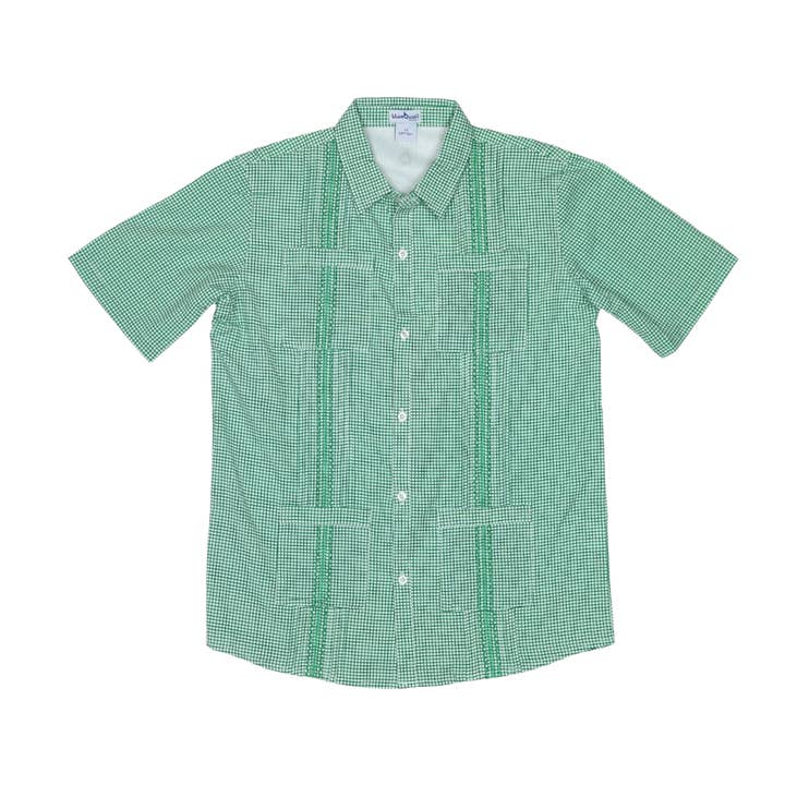 Gameday Guayabera - Green Short Sleeve Shirt for wholesale by BlueQuail Clothing Co.
