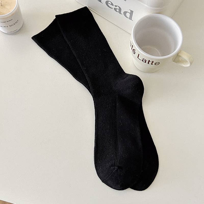 Dipped Shop - Wholesale Socks - Women's - Solid Color Ribbed Simple Socks DP25A4530