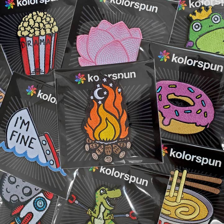 Kolorspun Pins - Wholesale Patch - Chicken Dinosaur Patch - Embroidered Iron on Patch