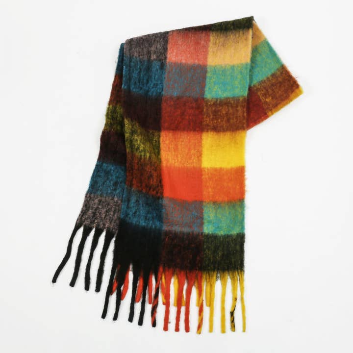 MKS America - Wholesale Scarf - Women's - Colorful Plaid Scarf Shawl Scarf11