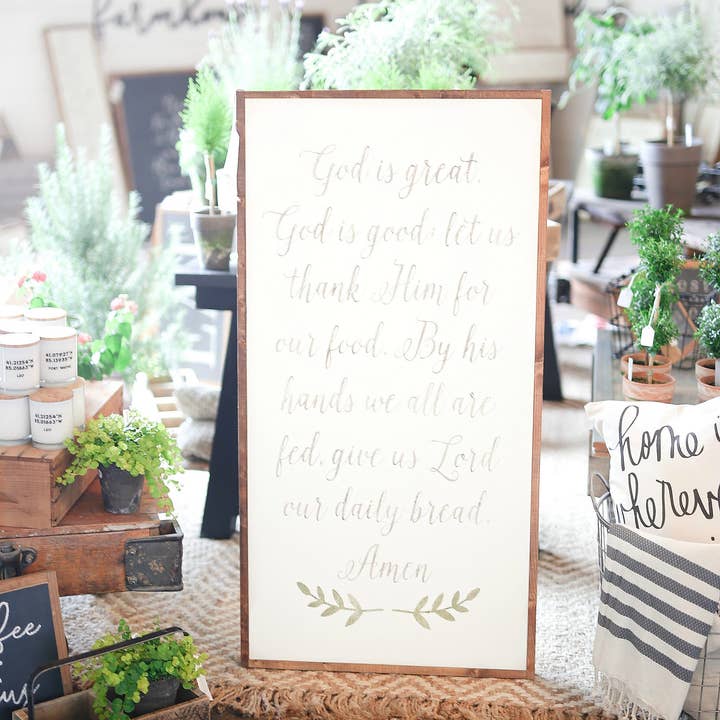 The Shed Interiors – wholesale Sign – God Is Great God Is Good Dinner Prayer Wood Sign