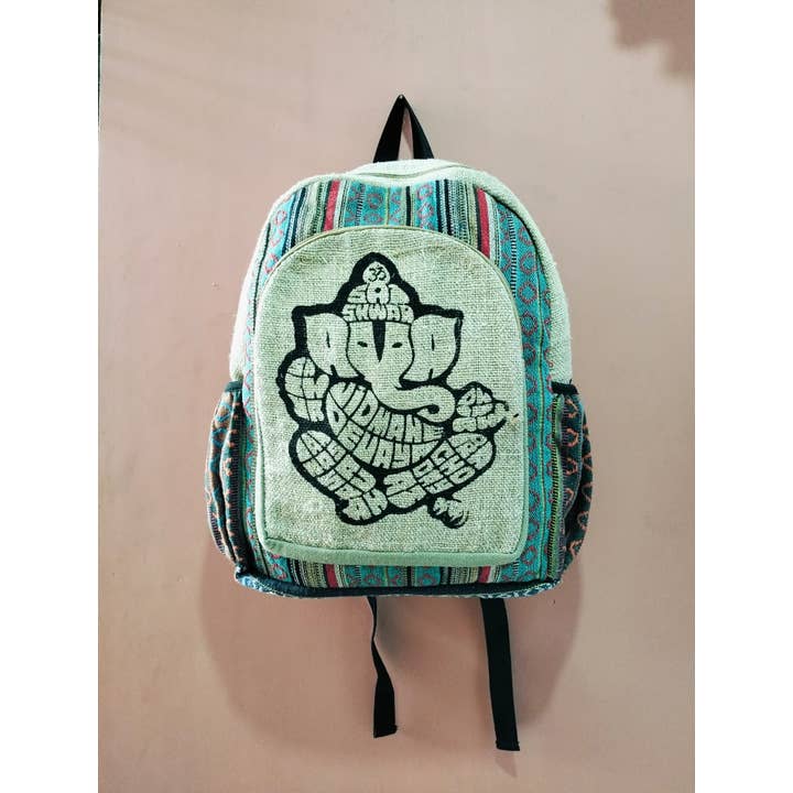 Avatar Imports LLC - Wholesale Backpack - Unisex - Large Hemp Bags - Pure Hemp with Gheri Design5