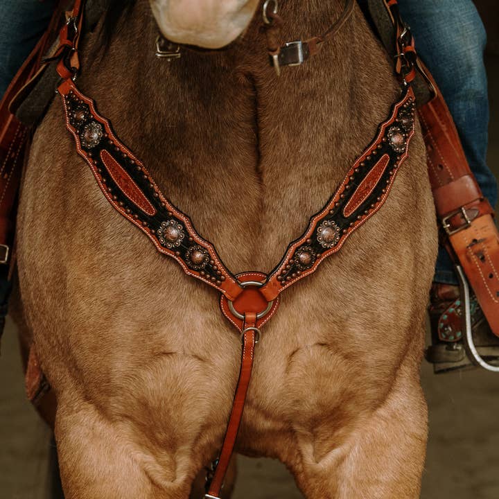 Schulz Equine - Wholesale Horseback Riding Gear - Jesse James Headstall and Breast Collar Set3
